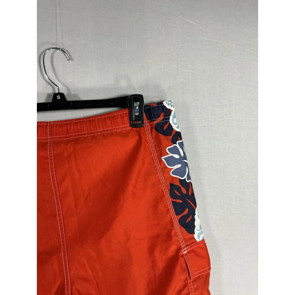 Old Navy Men's Swim Trunks Board Shorts Red Floral Print Size M Drawstring